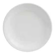 Plato Postre Porcelana Blanca Verbano Línea Recta X24 Color Blanco