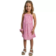 Vestido Estampado De Flores Rosa Holly Land Kids Niña 1010