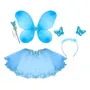 Kit Fantasia Borboleta Fada Infantil Asa Varinha Tiara Saia