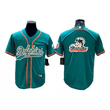 Camiseta Casaca Mlb Miami Dolphins Retro Logo - Xl