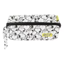 Cartuchera Canopla Escolar Wide Snoopy Charlie Brown Mooving Color Blanco Y Negro