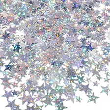 Confeti Estrellado Plateado, 60g