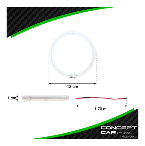 Ojo De Angel Aro Luz Neon Para Faros Tipo Bmw Blanco 12cm Foto 5