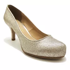 Zapatos Zapatilla Perugia Glitter Champagne Mujer Dama 75017