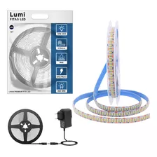 Fita Led Profissional 2m 480 Smd 2835 12v Ip20 C Fonte Lumi Cor Da Luz Branco-frio 110v/220v