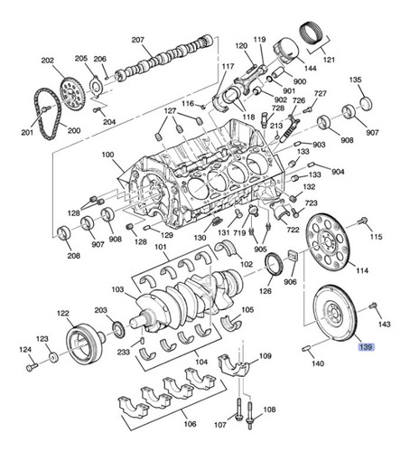 Volante Motor Chevrolet Avalanche 2500 8.1l 2002 Foto 4