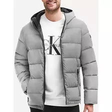 Jaqueta Calvin Klein Hoodie Matelassê Refletiva Arm Cinza