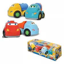 Brinquedo Kit Carrinhos Caminhão Miniaturas Carros Colorido Personagem Caminhões