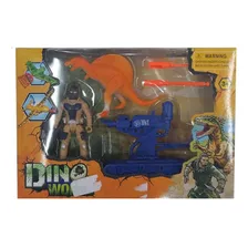 Brinquedo Dinossauro+boneco De Ação Caçador Kit Brinquedo