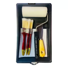 Kit Pintor 5´´ Rodillo + 3 Pincel + Bandeja + Espátula