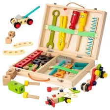 Caja De Herramientas De Madera Juguete Montessori Para Niños