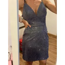 Vestido De Fiesta De Noche Talle M/l Azul Divino