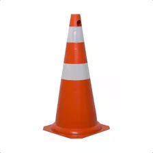Cone De Segurança 50cm Laranja E Branco Flexível - Plastcor