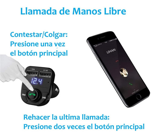 Transmisor Receptor De Audio Estreo Fm Bluetooth Mp3 P/auto Foto 4