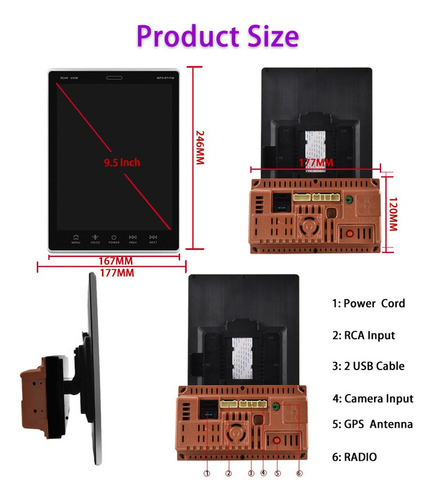Radio Estreo 2din Android 9.1 Con Pantalla Vertical 9.5in Foto 6
