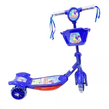 Patinete Musical Frozen Três Rodas Infantil Crianças 5 Anos Cor Azul Galinha Pintadinha - Azul