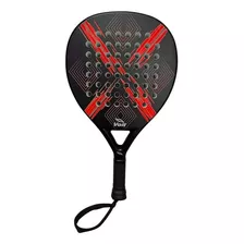 Raqueta Pala Padel Superficie Carbono 38 Mm Negro / Rojo 