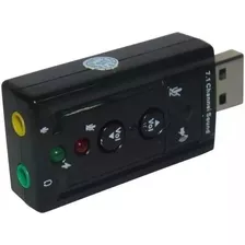 Placa De Som Usb 7.1 Adaptador Audio P2 P3 Pc Notebook