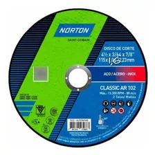 Disco De Corte Classic Norton 115 X 1.6 X100 Unidades