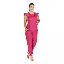 Conjunto Feminino Scrub Babados Rosa Pink