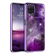 Funda Violeta Para Galaxy A12 Con Diseno De Nebulosa