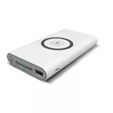 Cargador Portatil Power Bank Doble Qi 10000 Mah Base Celular Color Blanco