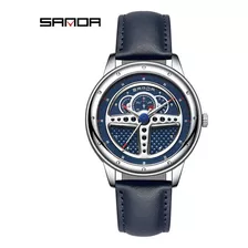 Relojes Impermeables Sanda De Cuero Casual Para Hombre