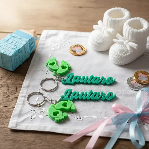 Llaveros Baby Shower Souvenirs Nacimiento X 10 Unidades