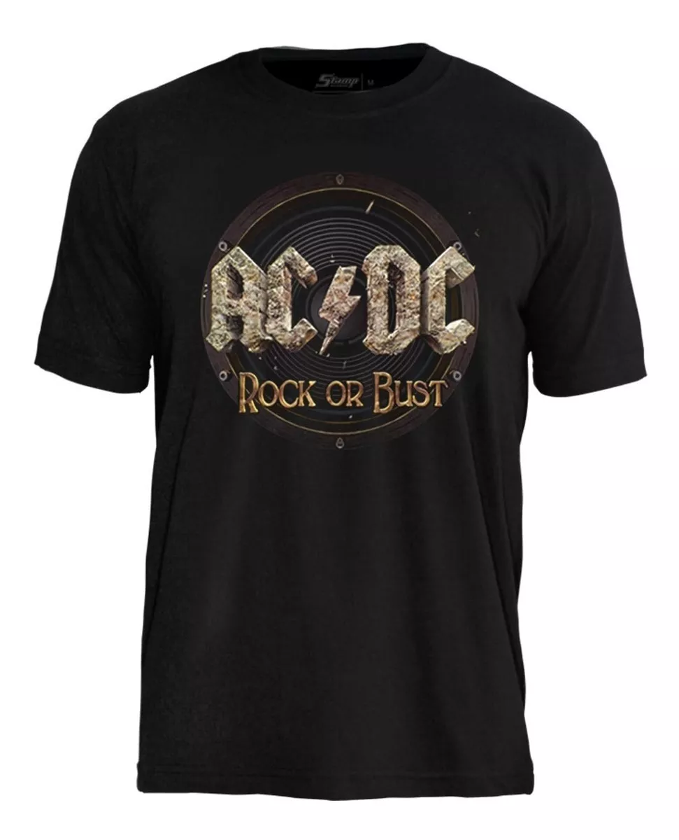 Camiseta Acdc Rock Or Bust Ts Stamp Oficial Camisa Banda