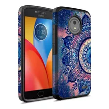 Funda Galaxia Mandala Heavy Duty Para Moto E4