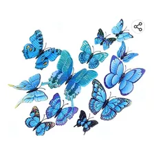 Mariposas Decorativas 3d. 12pcs Alas Dobles ! Nuevos Colores