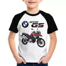 Camiseta Raglan Infantil Moto Bmw F 850 Gs