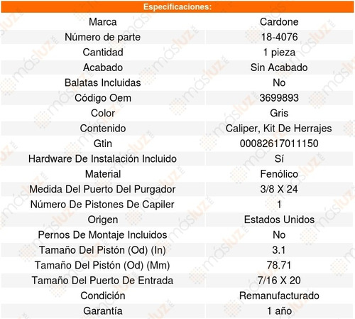 1 Caliper Freno Delantero Izquierdo Dodge D100 1978 Al 1979 Foto 5