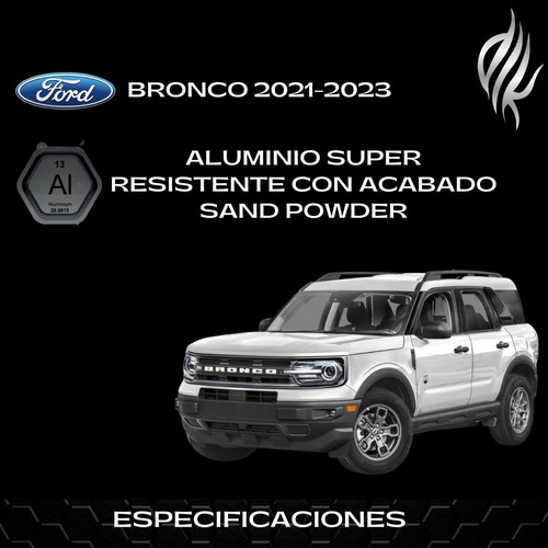 Estribo Para Ford Bronco 2021-2023 En Aluminio Para4 Puertas Foto 4