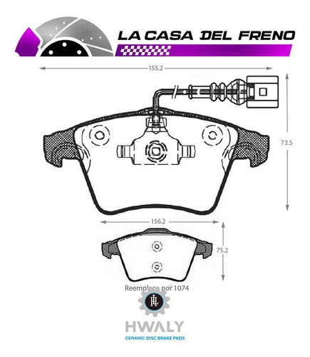 Pastilla De Freno Delantera Volkswagen Touareg 3.2 2004-2006 Foto 3