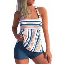 Tankini Short Dos Piezas Talles Plus Traje De Baño M Al 4xl