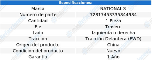 Maza Tras Izquierda O Derecha Honda Hr-v 16 Al 22 National Foto 4