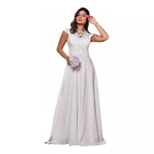 Vestido De Casamento Cívil Ensaio Manga Curta Evangélico Vl