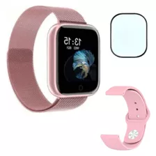 Relógio Smartwatch Feminino T80s Com 2 Pulseiras + Película