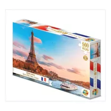 Quebra-cabeça Torre Eiffel 500 Peças Infantil Ggb Brinquedos