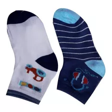 Kit 12 Pares De Meias Infantil Cano Alto Sortida Menino