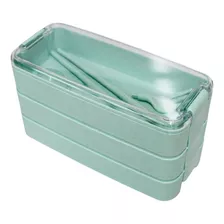 Lonchera Hermetica Topper 3 Niveles Ecologico Lunch Box /e Color Verde Claro