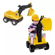 Escavadeira Infantil Max Escavadeira P/ Criança Com Capacete