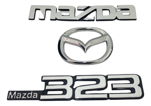 Foto de Emblemas Traseros Mazda 323 Autoadhesivo Cromados. 