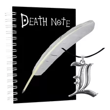 Kit Caderno Death Note L Kira Ryuk Anime + Colar + Caneta