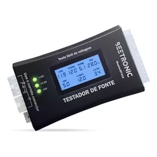 Testador Fonte Digital Lcd Alimentação Atx 20/24 Pinos Sata Cor Preto