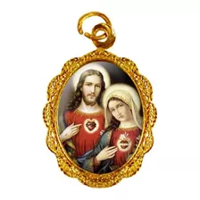 Medalha De Alumínio - Sagrado Coração De Jesus E Maria 50 Un