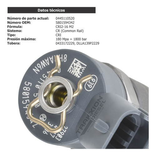 Inyector Diesel Para Ducato 2.3 Fiat 2014-2019, Cri 520 Foto 6