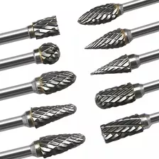 Jogo Kit 10 Brocas De Lima Rotativas 1/8 Metal Duro Dremel