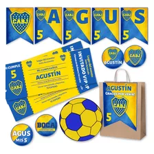 Kit Imprimible Boca Fútbol Editable Decoración Candy Bar